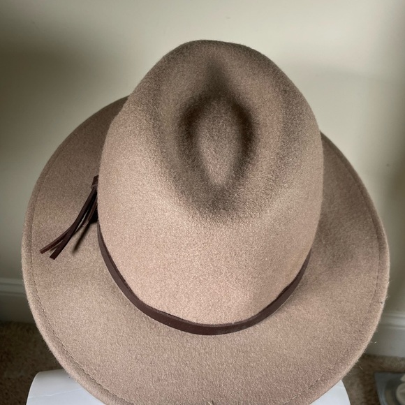Manhattan Hat Company Wool Fedora Hat BOHO CITY CHIC Taupe Detail adjustable - Picture 8 of 15